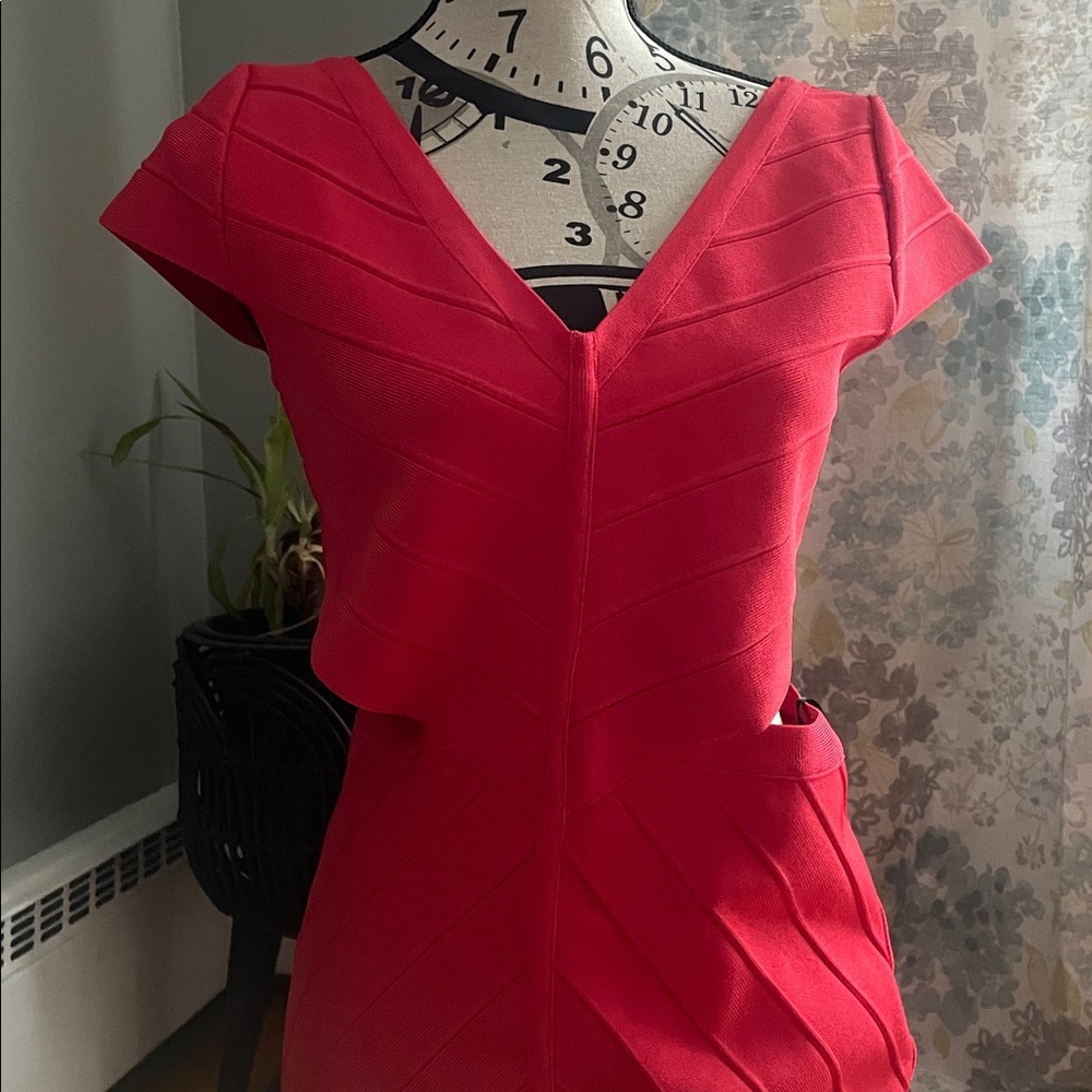 Bebe Striking Red bandage dress L
